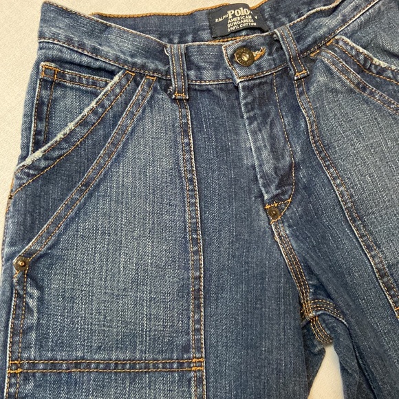 POLO Ralph Lauren Boys Dungaree Denim Shorts- Double Front Pockets - Size 10 - Picture 4 of 12